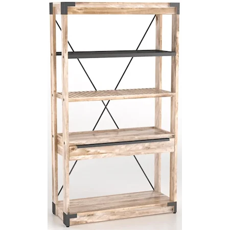 Customizable Wooden Bookcase With Metal Accent